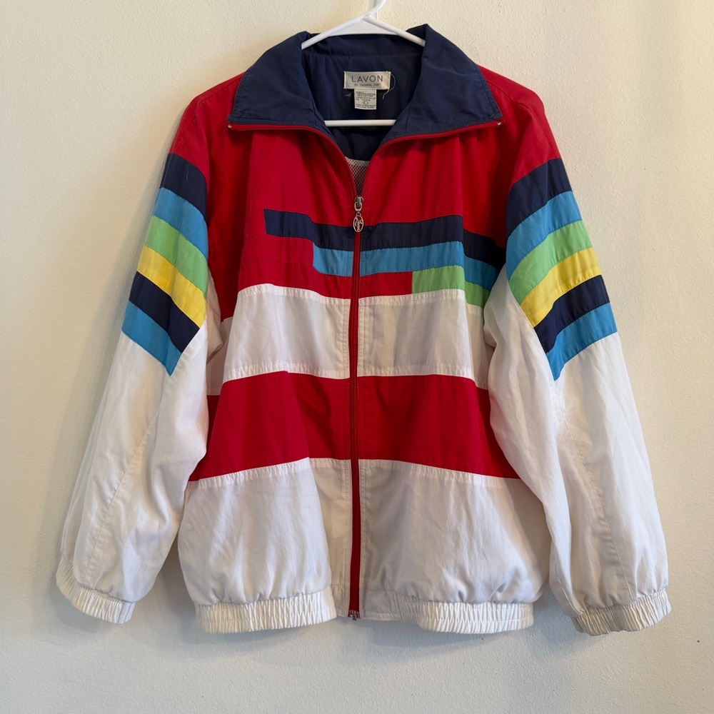 Lavon Colorblock Windbreaker Jacket - Red, White, Navy, Blue, Yellow, Green
